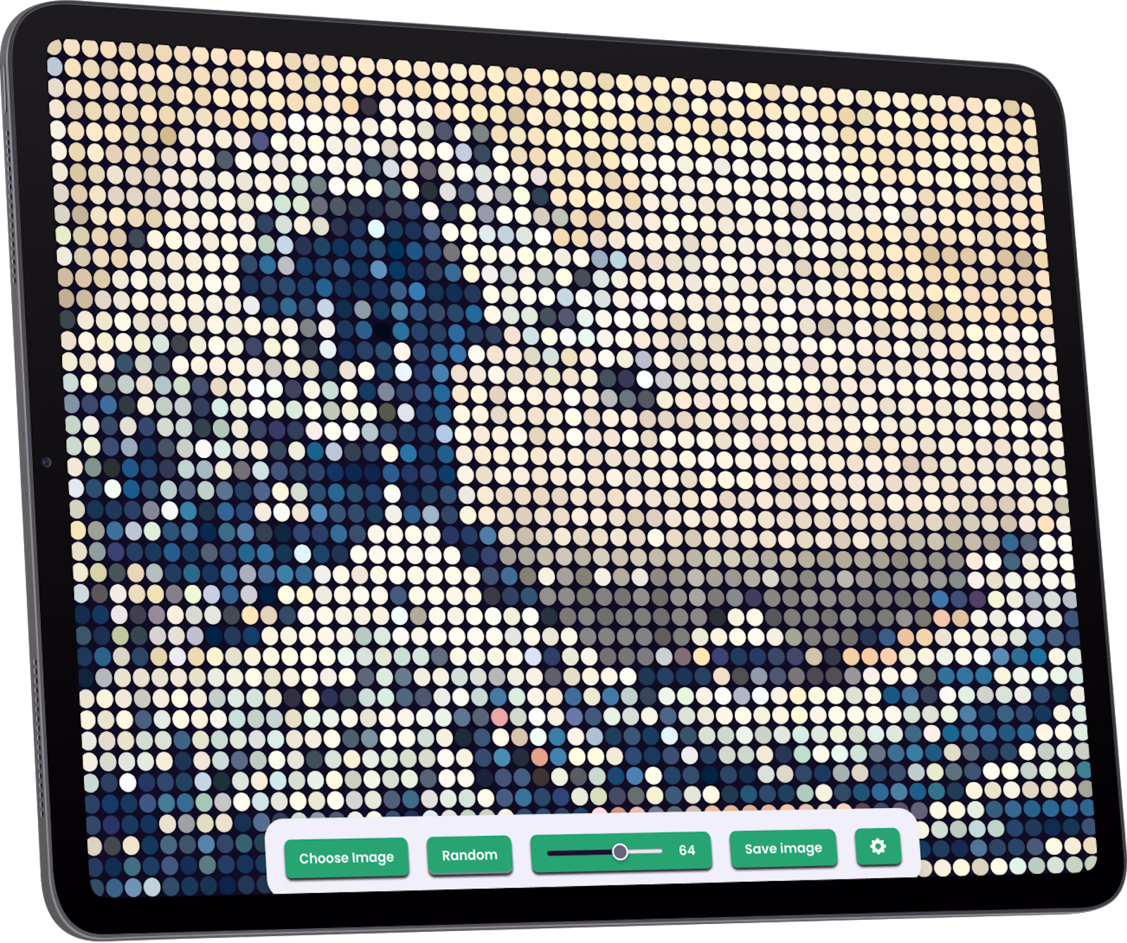 Tablet showing a restaurant-style website
